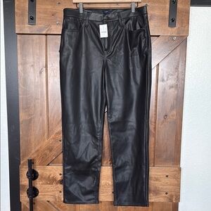 J. Crew Black Faux Leather Pants Size 32 NWT